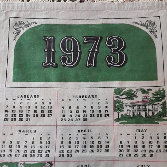 Vintage | Kitchen | Vintage 973 Calendar Towel | Poshmark